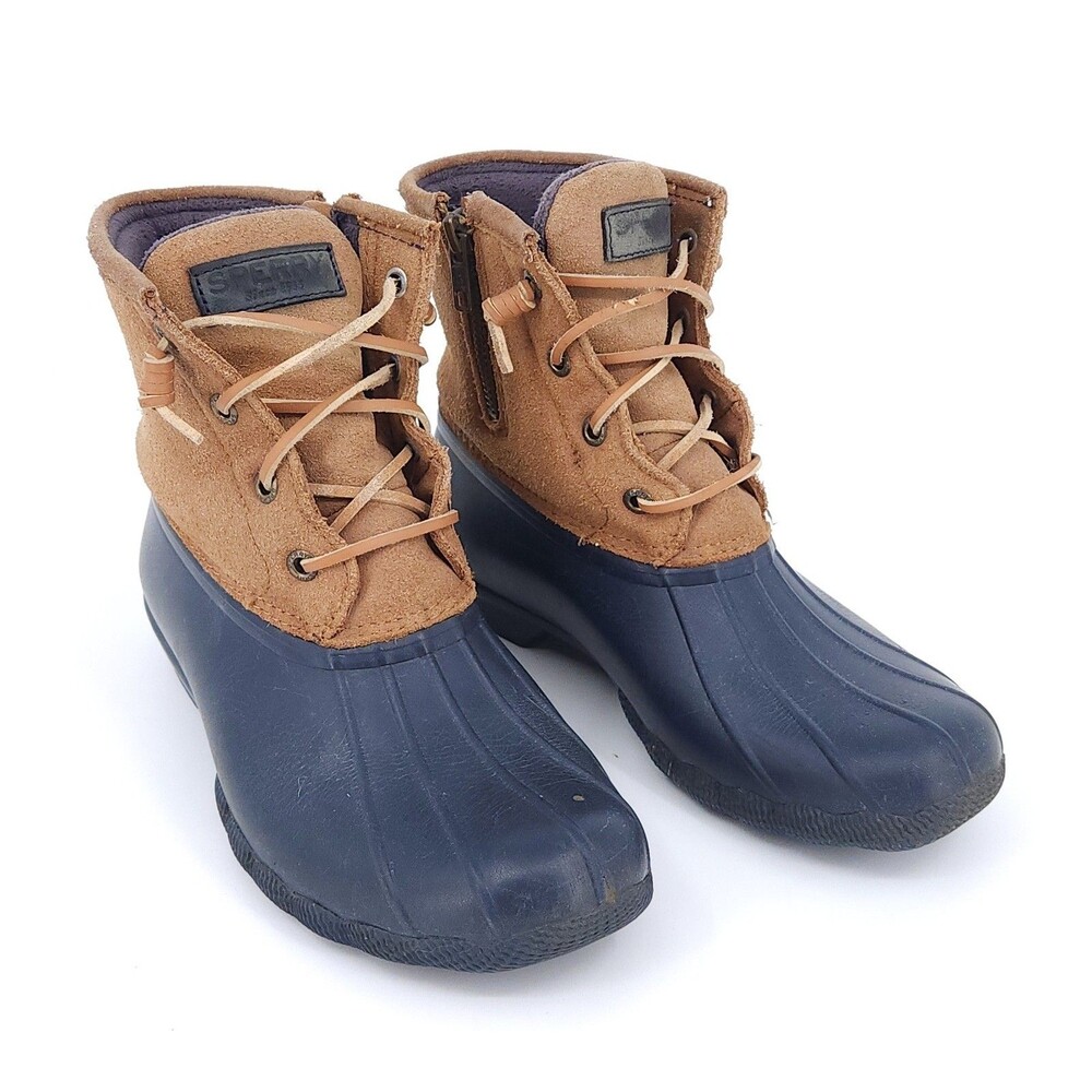 Sperry Top-Sider Saltwater Women's Size 7 M Navy Duck Boots Waterproof STS98305